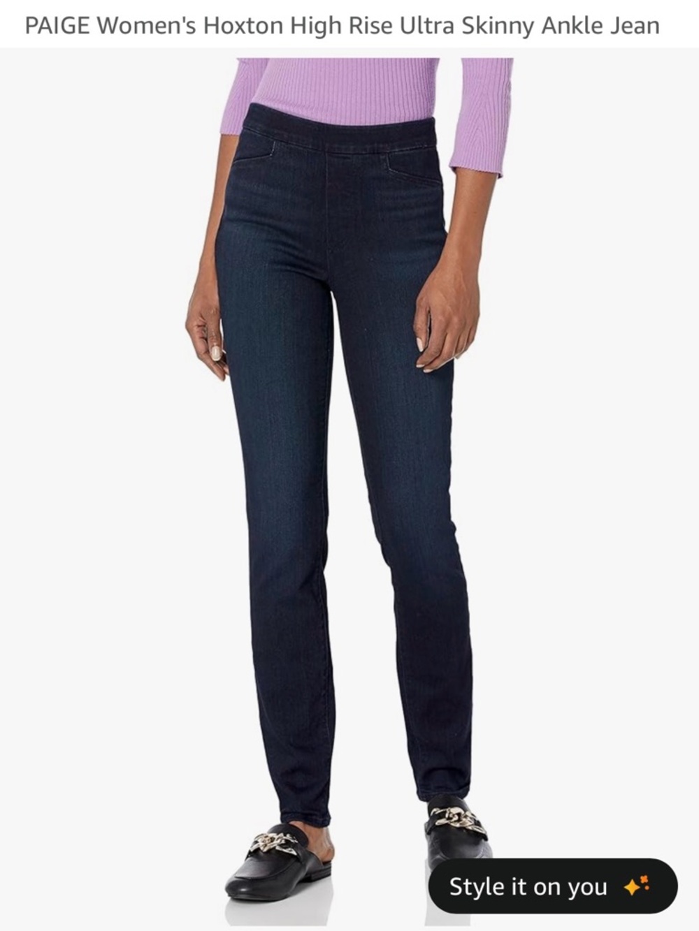 PAIGE Dark Indigo High-Rise Skinny Ankle Jeans